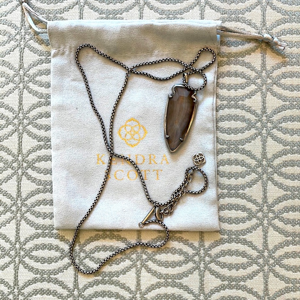Kendra Scott necklace e with smoky quartz pendant